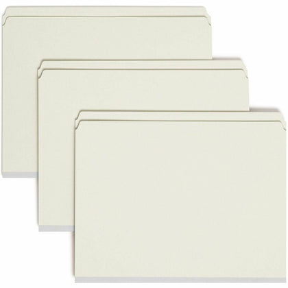 Smead Recycled Fastener Folder - Letter Size 2’’ Expansion - Gray/Green - Folders