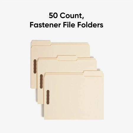 Smead Recycled Fastener Folder - Letter Size 3/4’’ Expansion - 50/Box - Folders