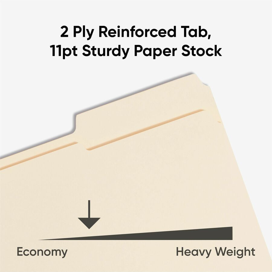 Smead 1/3 Tab Cut Letter Recycled Fastener Folder - 8 1/2’’ x 11’’ - 3/4’’ Expansion - 2 2K Fastener(s) - 2’’