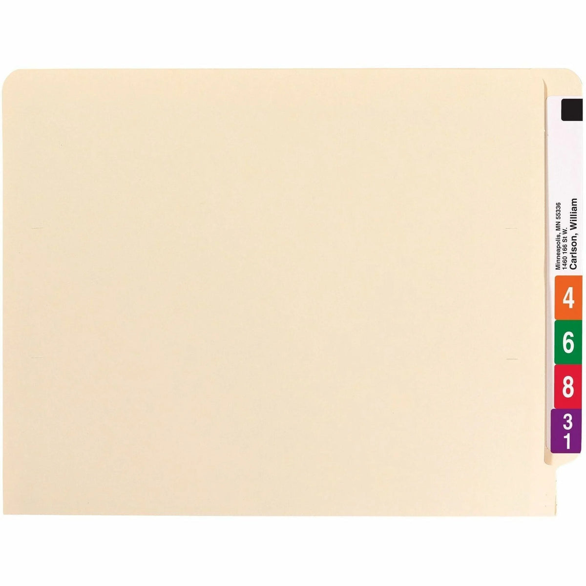 Smead Recycled Fastener Folder - Letter Size 3/4’’ Expansion - 50/Box - End Tab Folders