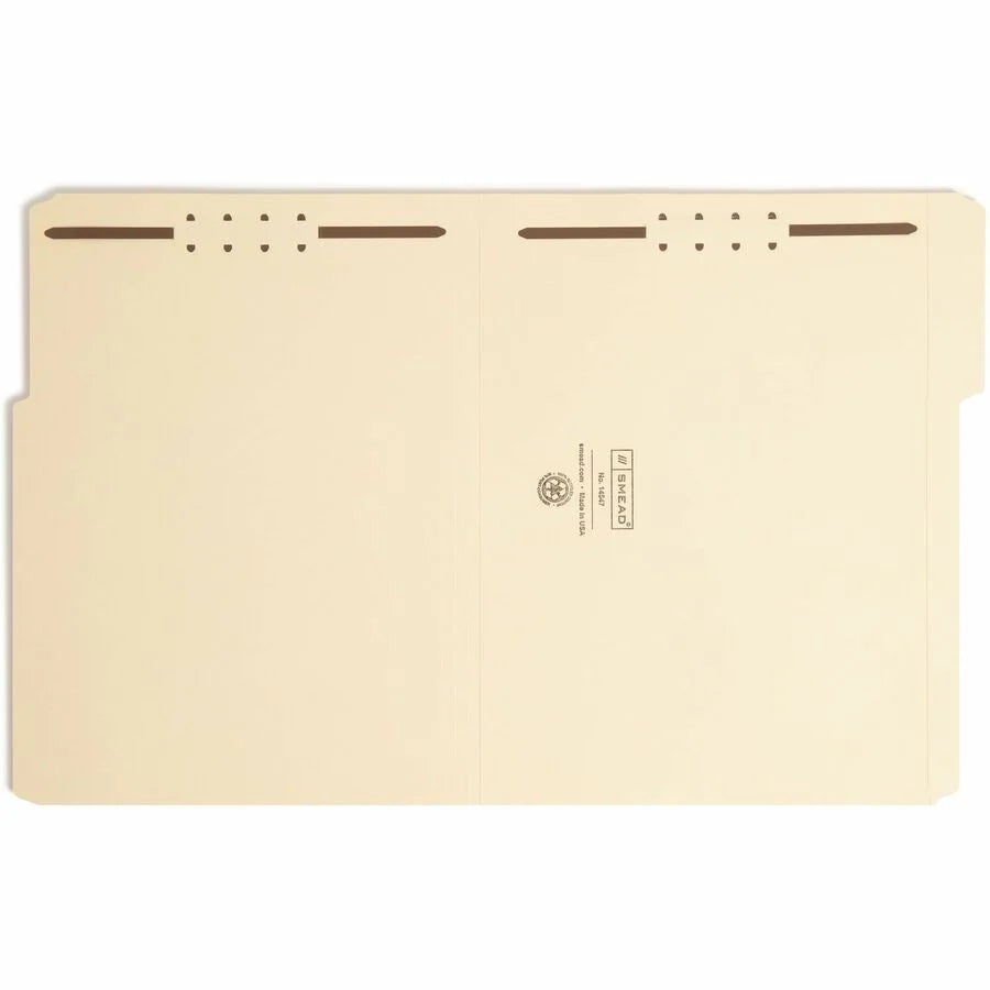 Smead Recycled Fastener Folder - Letter Size 3/4’’ Expansion - Assorted Tab Position - 50/Box - Folders