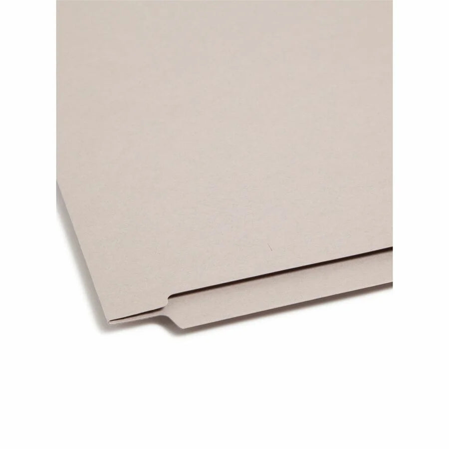 Smead Recycled Fastener Folder - Letter Size 3/4’’ Expansion - Gray - 50/Box - End Tab Folders