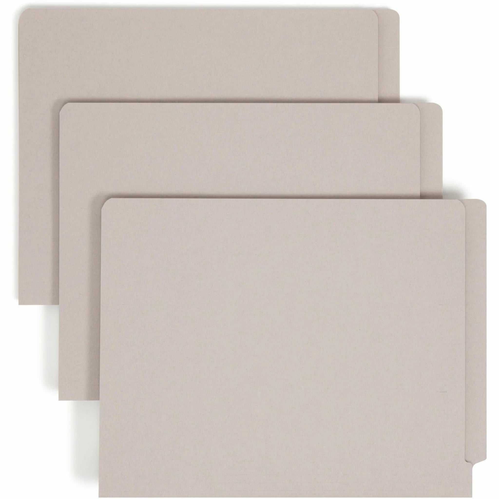 Smead Recycled Fastener Folder - Letter Size 3/4’’ Expansion - Gray - 50/Box - End Tab Folders