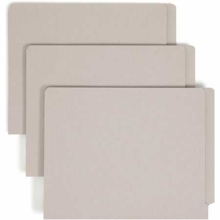 Smead Recycled Fastener Folder - Letter Size 3/4’’ Expansion - Gray - 50/Box - End Tab Folders