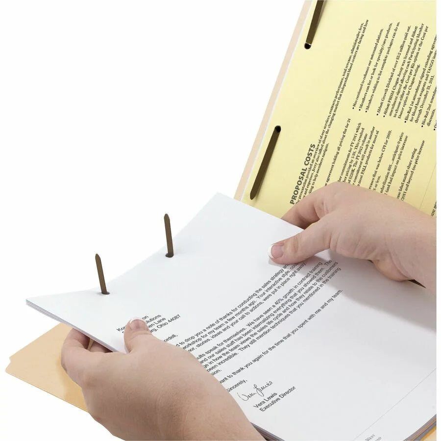 Smead Recycled Fastener Folder - Letter Size End Tab 2 Dividers - 50/Box - Folders