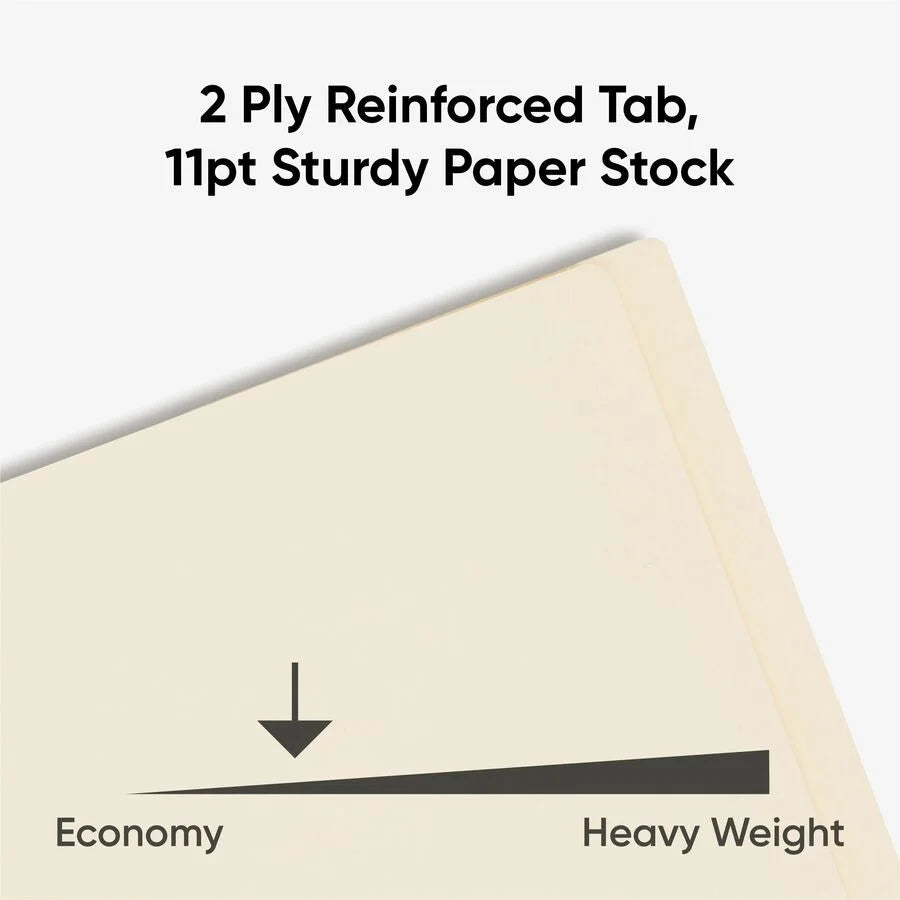 Smead Recycled Fastener Folder - Letter Size End Tab 2 Dividers - 50/Box - Folders