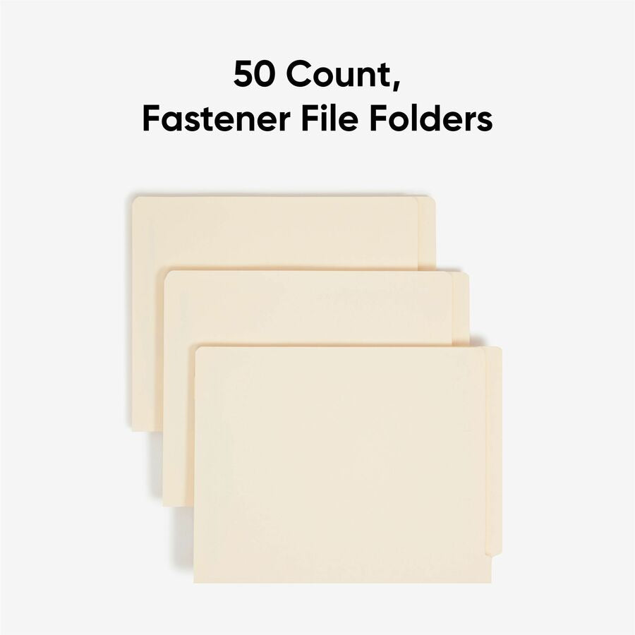 Smead Straight Tab Cut Letter Recycled Fastener Folder - 8 1/2’’ x 11’’ - 2 2B Fastener(s) - End Location - 1