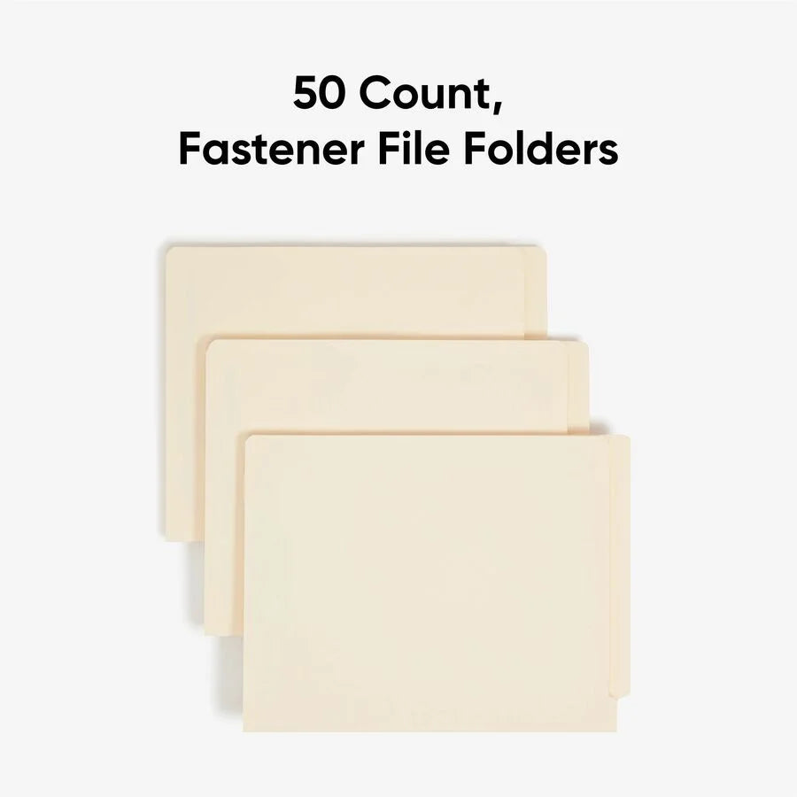 Smead Recycled Fastener Folder - Letter Size End Tab 2 Dividers - 50/Box - Folders