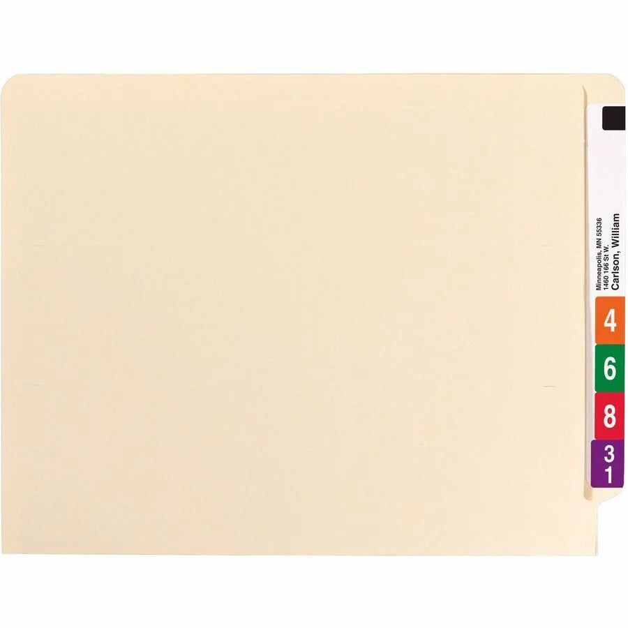 Smead Recycled Fastener Folder - Letter Size End Tab 2 Dividers - 50/Box - Folders