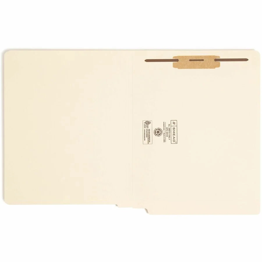 Smead Recycled Fastener Folder - Letter Size End Tab 3/4’’ Expansion - Folders