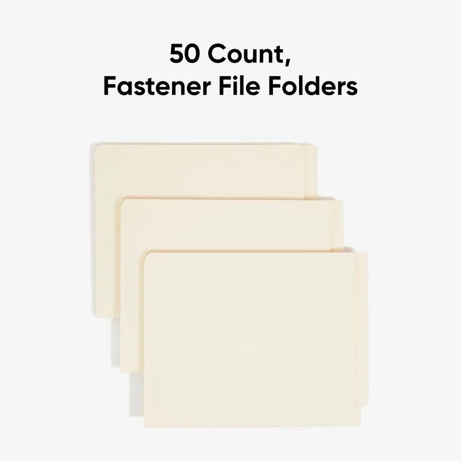Smead Recycled Fastener Folder - Letter Size End Tab Manila - 50/Box - Folders