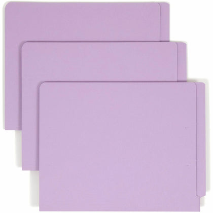 Smead Recycled Fastener Folder - Letter Size Lavender - 50/Box - End Tab Folders