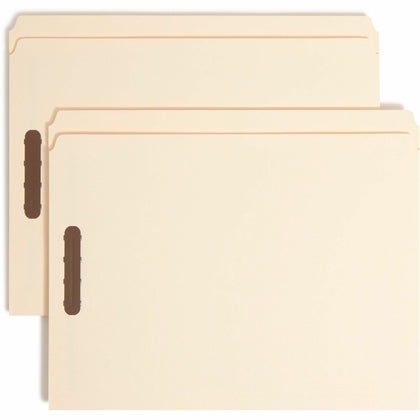 Smead Recycled Fastener Folder - Letter Size Manila Reinforced Tab - Folders