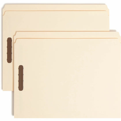 Smead Recycled Fastener Folder - Letter Size Manila Reinforced Tab - Folders