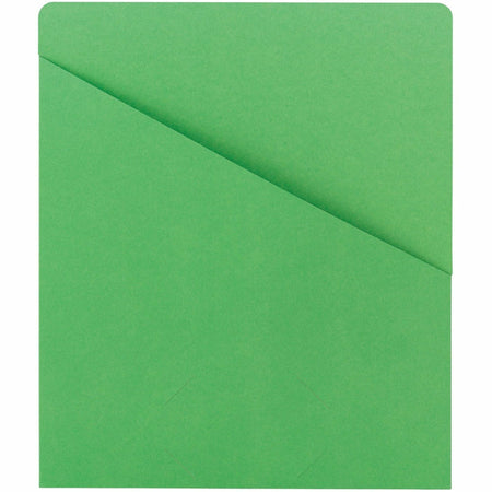 Smead Letter Recycled File Jacket - 8 1/2’’ x 11’’ - 1 Front Pocket(s) - 11 pt. - Green - 10% - 25 / Pack - Filing