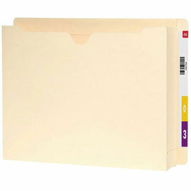 Smead Straight Tab Cut Letter Recycled File Jacket - 8 1/2’’ x 11’’ - 2’’ Expansion - 14 pt. - 2 Plys - Manila - End