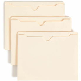 Smead Straight Tab Cut Letter Recycled File Jacket - 8 1/2’’ x 11’’ - 2’’ Expansion - 11 pt. - 2 Plys - Manila - Filing