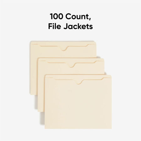 Smead Straight Tab Cut Letter Recycled File Jacket - 8 1/2’’ x 11’’ - 11 pt. - 2 Plys - Manila - Reinforced Slip