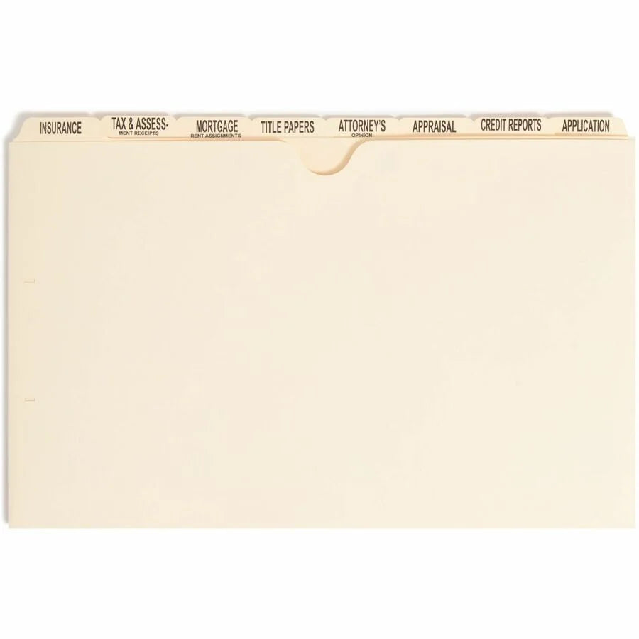 Smead Recycled File Jacket: Manila Tab Divider Set - Legal Dividers