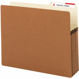 Smead 2/5 Tab Cut Letter Recycled File Pocket - 8 1/2’’ x 11’’ - 3 Expansion - Top Location - Right Position - 9 pt.