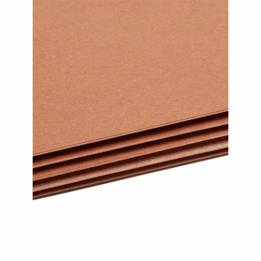Smead Recycled File Pocket: 8 1/2’’ x 11’’ 3 Expansion End Tab Redrope - 10/Box - Folders