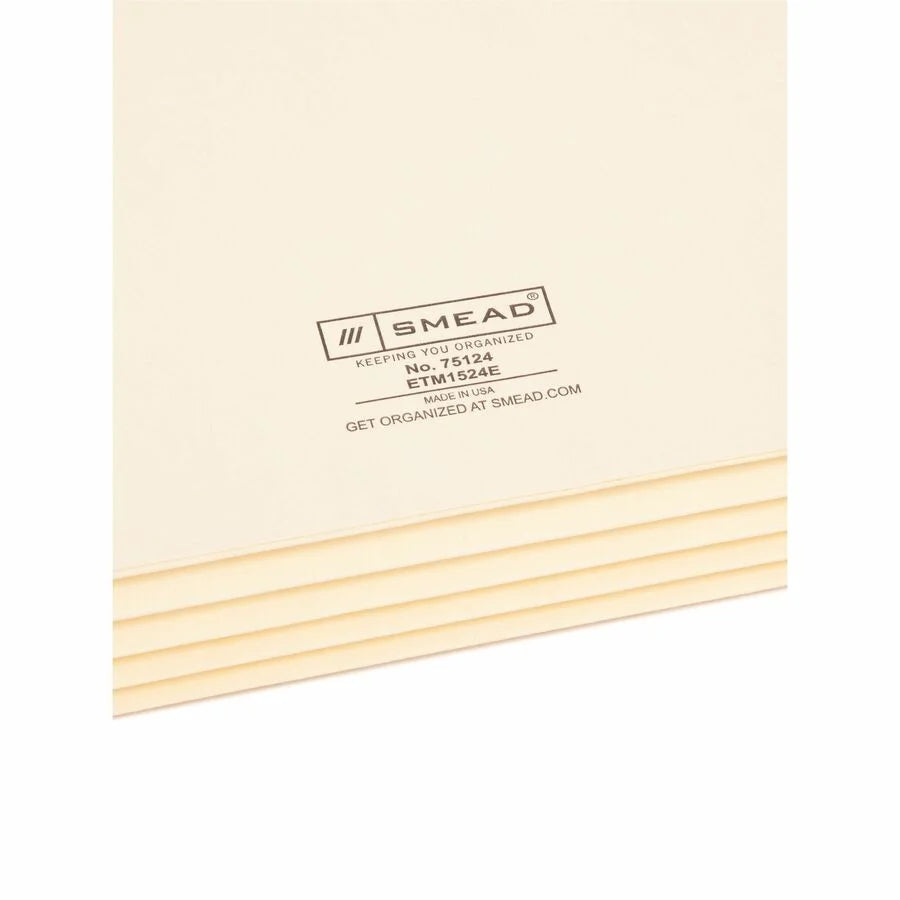 Smead Recycled File Pocket - Letter Size - 3.5’’ Expansion - 25/Box - End Tab Folders