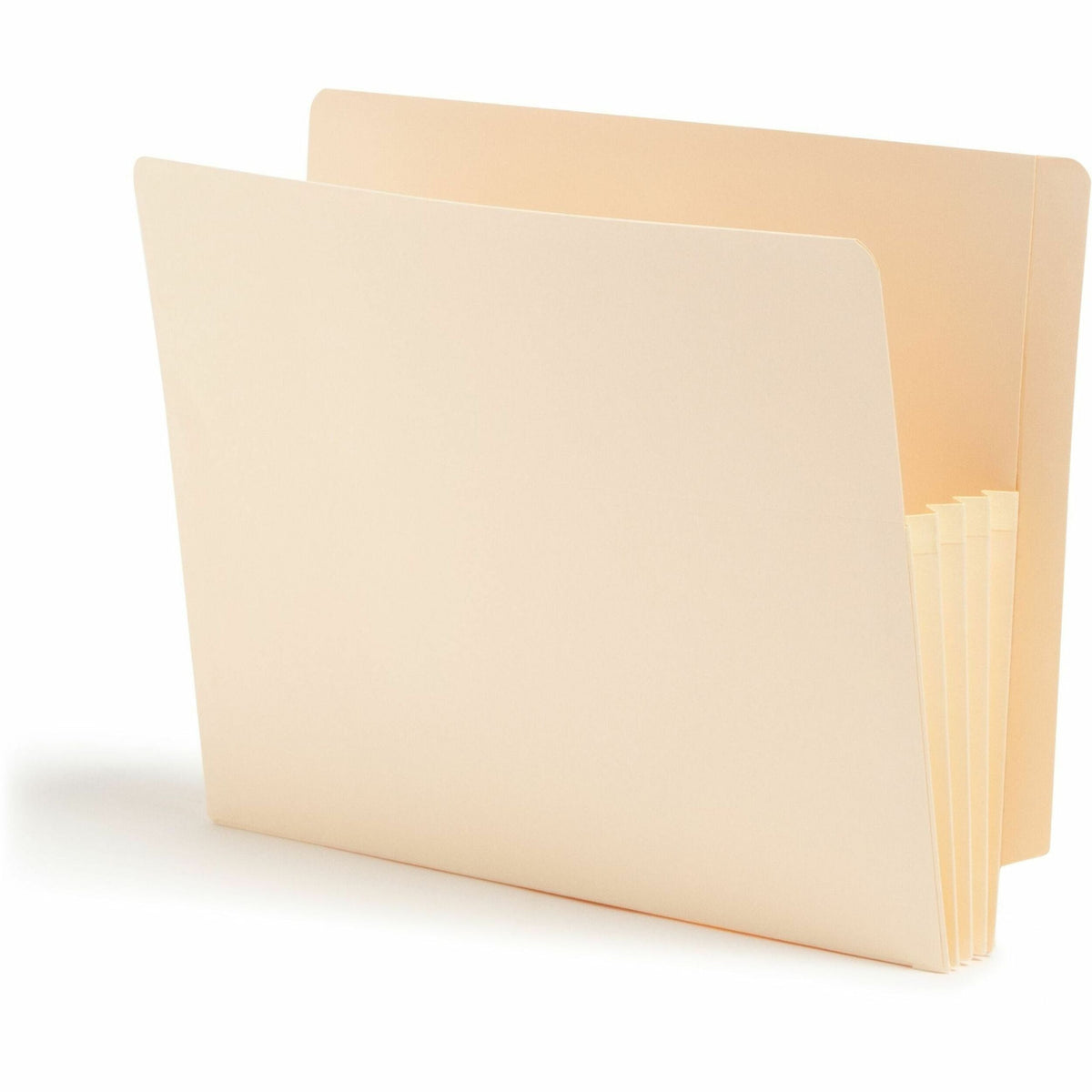 Smead Straight Tab Cut Letter Recycled File Pocket - 8 1/2’’ x 11’’ - 3 Expansion - 2 Plys - Manila - Embossed - End