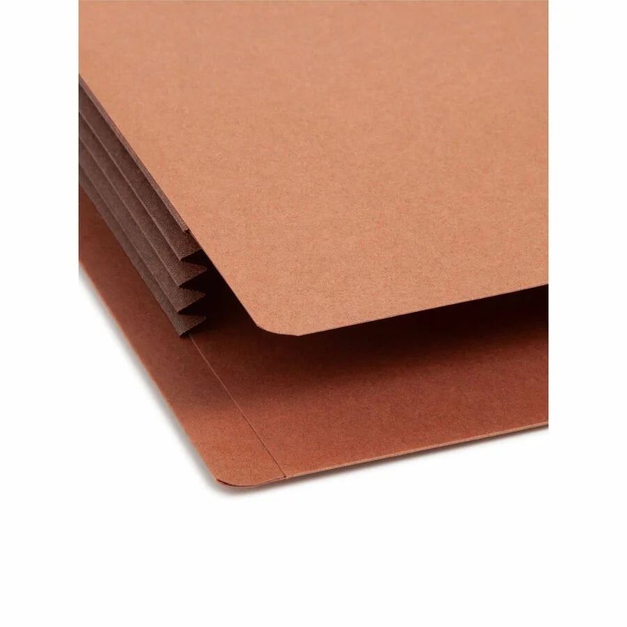 Smead Recycled File Pocket: Letter Size 3.5’’ Expansion Dark Brown - End Tab Folders