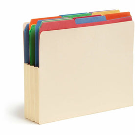 Smead Straight Tab Cut Letter Recycled File Pocket - 8 1/2’’ x 11’’ - 3 Expansion - 2 Plys - Manila - End Folders