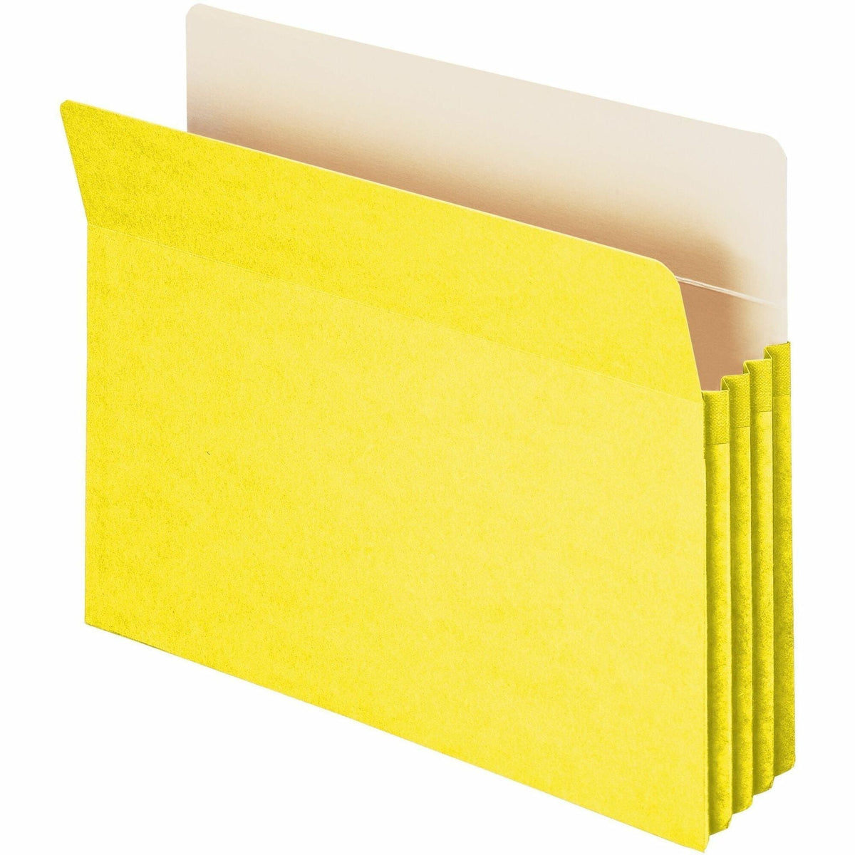 Smead Straight Tab Cut Letter Recycled File Pocket - 8 1/2’’ x 11’’ - 3 Expansion - Top Location - Card Stock - Yellow