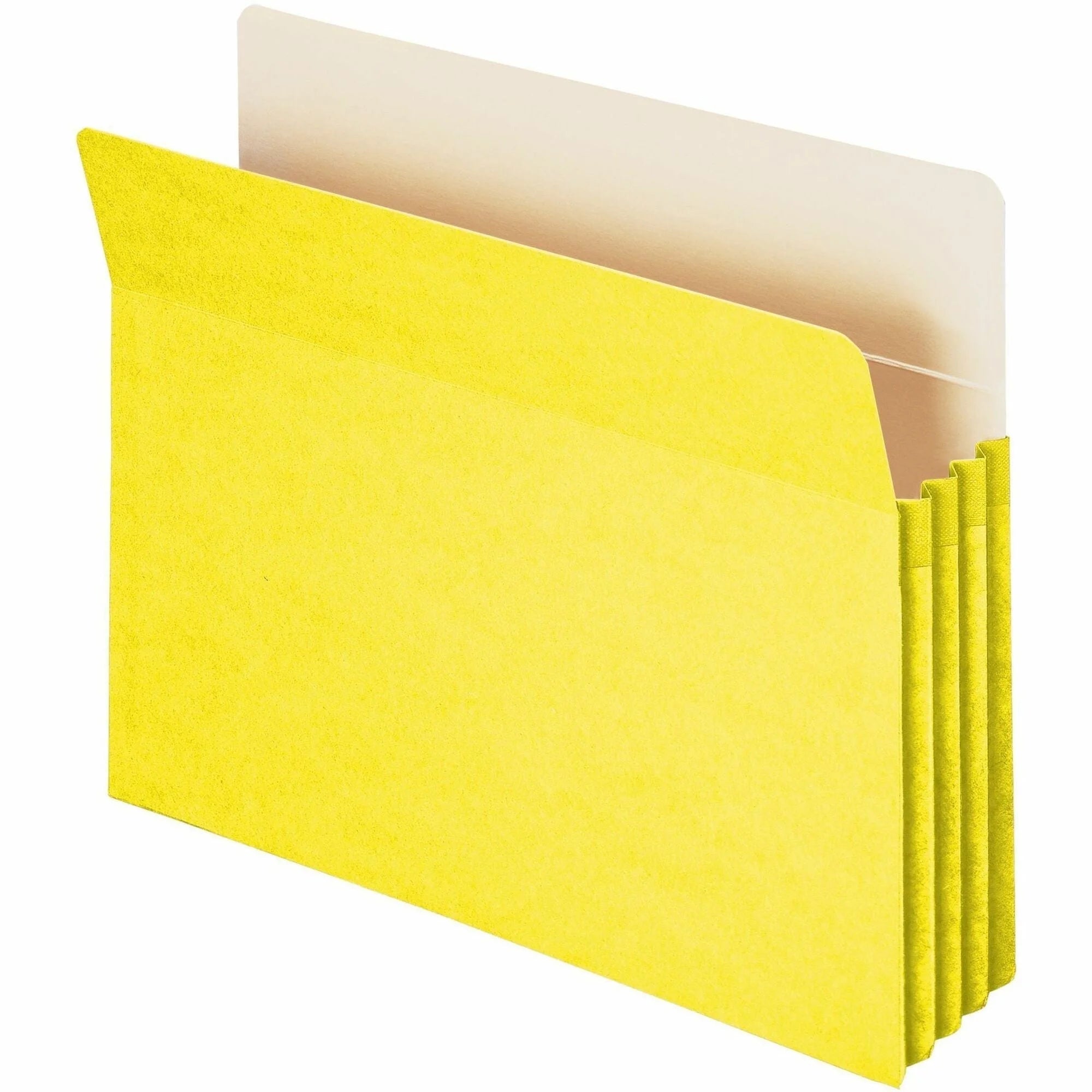 Smead Recycled File Pocket: Letter Size 3.5’’ Expansion Yellow - Filing Jackets & Pockets