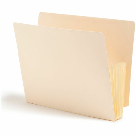 Smead Straight Tab Cut Letter Recycled File Pocket - 8 1/2’’ x 11’’ - 5 1/4’’ Expansion - 2 Plys - Manila - 10% - End