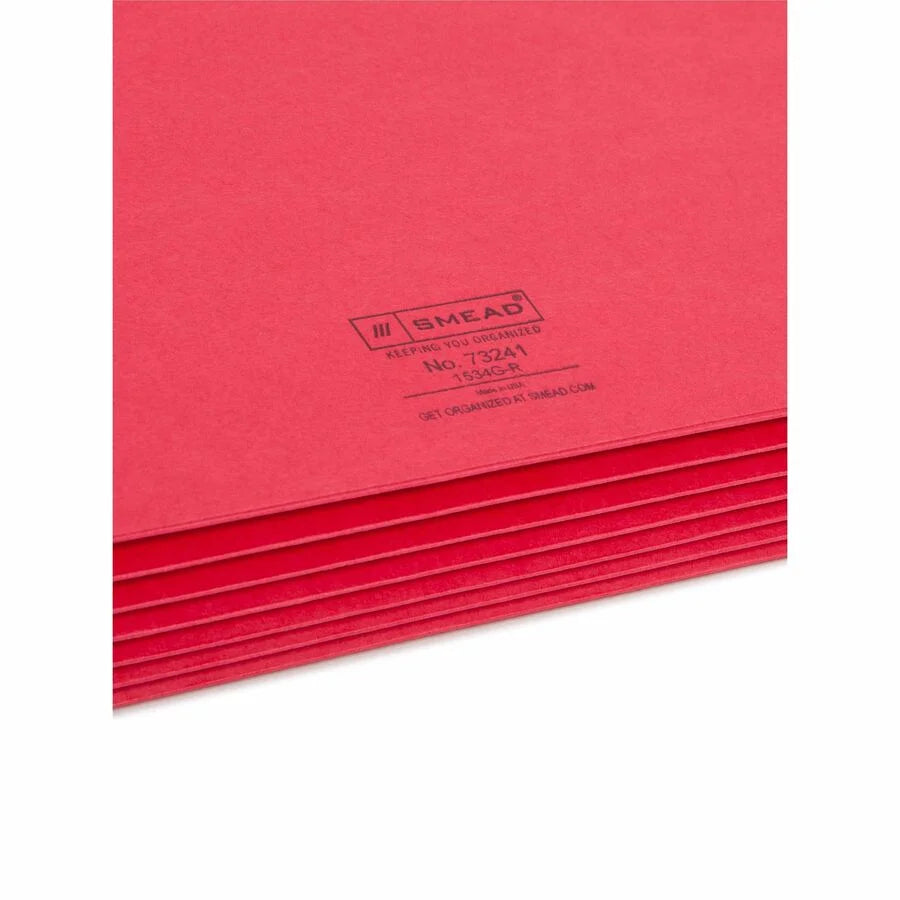 Smead Recycled File Pocket: Red 5 1/4’’ Expansion - Filing Jackets & Pockets