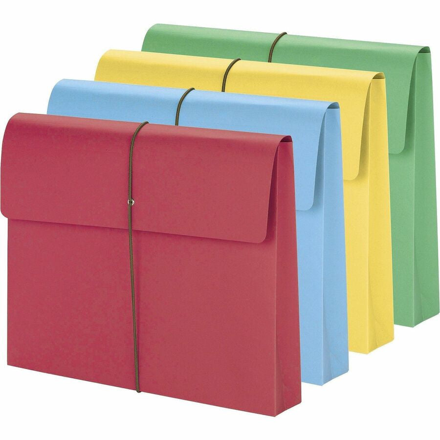 Smead Recycled File Wallet - 11 3/4’’ x 9 1/2’’ - 2’’ Expansion - pt. - Blue Green Red Yellow - Expanding Files