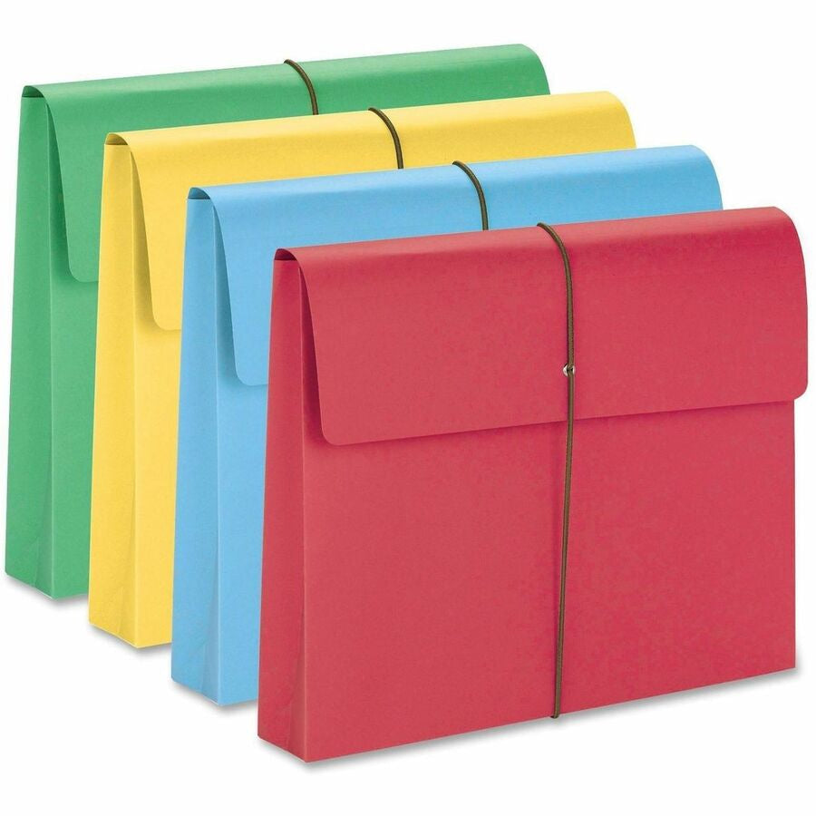 Smead Recycled File Wallet - 11 3/4’’ x 9 1/2’’ - 2’’ Expansion - pt. - Blue Green Red Yellow - Expanding Files