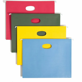 Smead Recycled Hanging Folders - 8.5’’ x 11’’ - 3.5’’ Expansion - Assorted Colors - 4/Pack - & Accessories