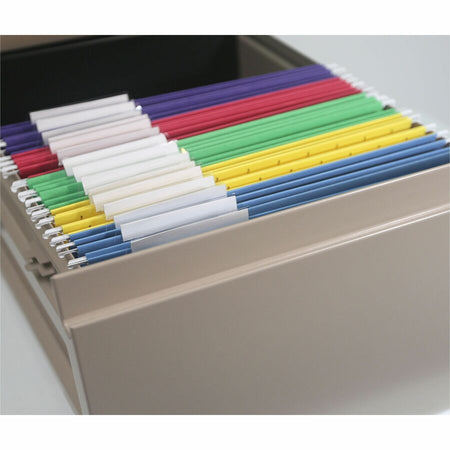Smead 1/3 Tab Cut Letter Recycled Hanging Folder - 8 1/2’’ x 11’’ - Top Location - Assorted Position - 11 pt. - Poly