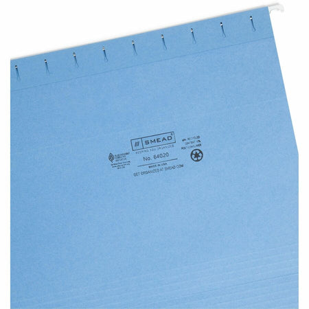 Smead 1/3 Tab Cut Letter Recycled Hanging Folder - 8 1/2’’ x 11’’ - Top Location - Assorted Position - 11 pt. - Poly