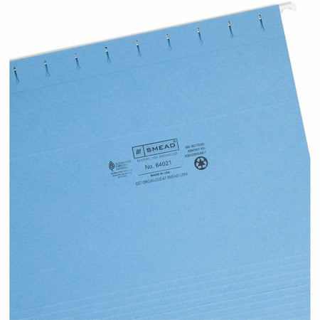 Smead Recycled Hanging Folders - Letter Size - Blue - 25/Box - & Accessories