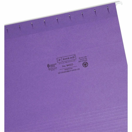 Smead Recycled Hanging Folders - Letter Size - Purple Poly - 25/Box - & Accessories