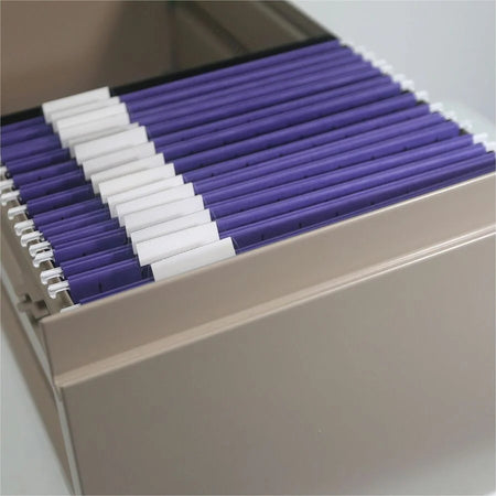 Smead Recycled Hanging Folders - Letter Size - Purple Vinyl - Top Tab - 25/Box - & Accessories