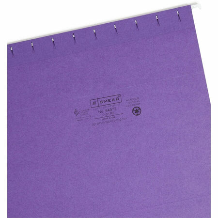 Smead Recycled Hanging Folders - Letter Size - Purple Vinyl - Top Tab - 25/Box - & Accessories