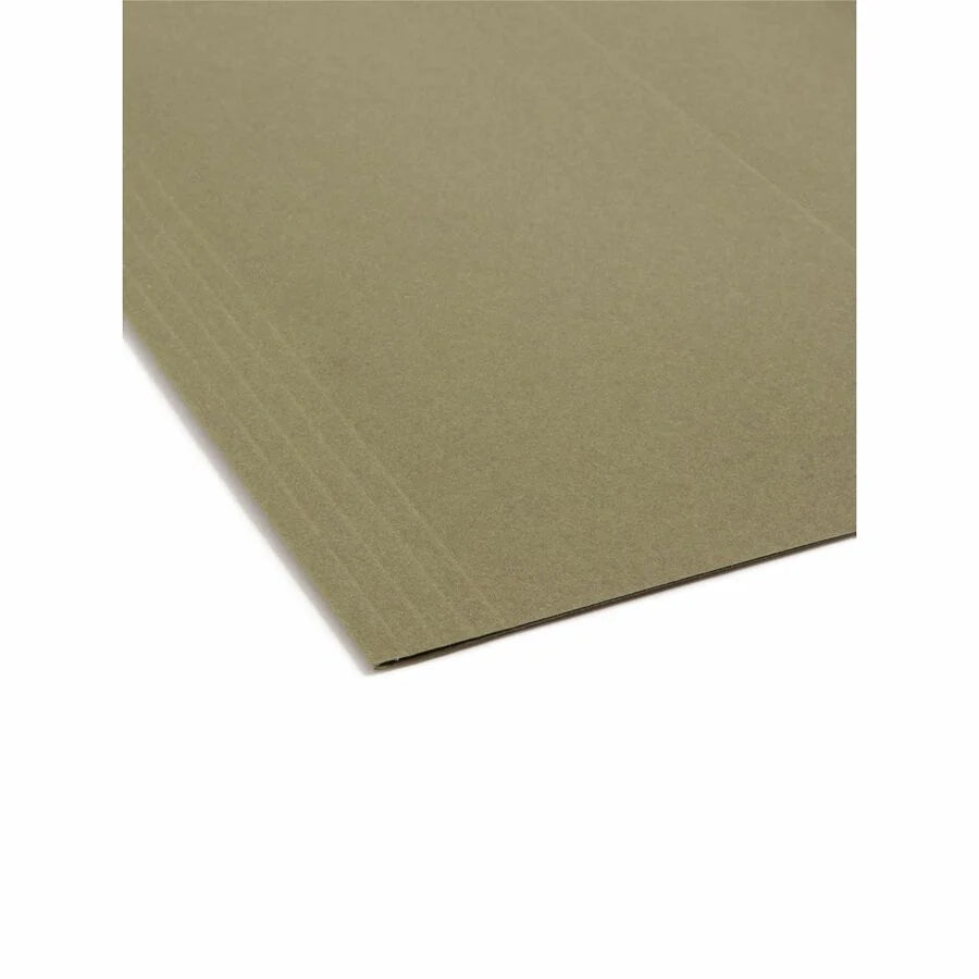 Smead Recycled Hanging Folders - Letter Size - Top Tab - Assorted Position - Vinyl - Standard Green - 25/Box - &