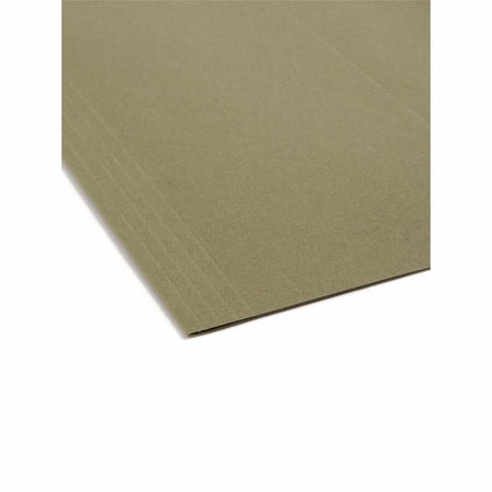 Smead Recycled Hanging Folders - Letter Size - Top Tab - Assorted Position - Vinyl - Standard Green - 25/Box - &