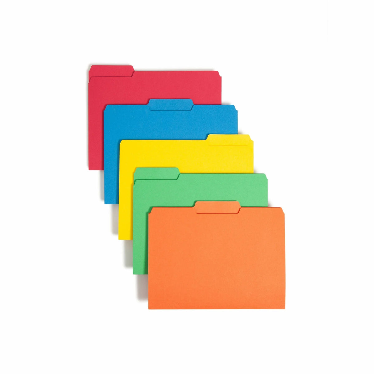 Smead Recycled Interior File Folders - 1/3 Tab Cut - Assorted Colors - 100/Box - Top