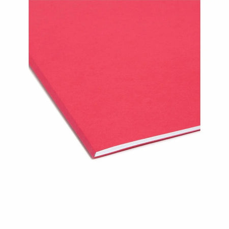 Smead Recycled Interior File Folders - 1/3 Tab Cut - Red - 100/Box - Top
