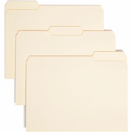Smead Recycled Interior File Folders - Letter Size - Assorted Tab Position - Top