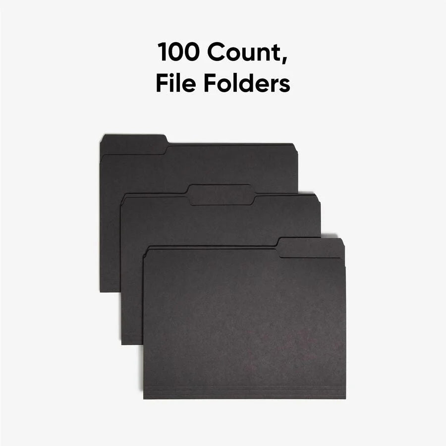 Smead Recycled Interior File Folders - Letter Size - Assorted Tab Positions - Top