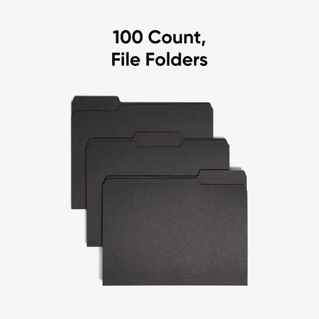 Smead Recycled Interior File Folders - Letter Size - Assorted Tab Positions - Top