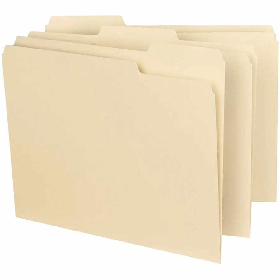Smead Recycled Interior File Folders - Letter Size - Assorted Tab Position - Top